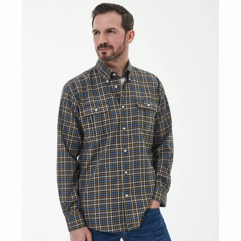 Barbour Foss Mens Regular Shirt - Navy Steal the Deal Now Online Exclusive Savings