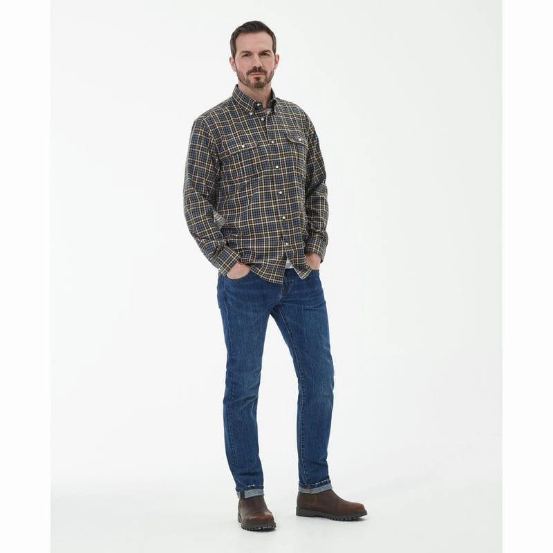 Barbour Foss Mens Regular Shirt - Navy Mega Savings Now