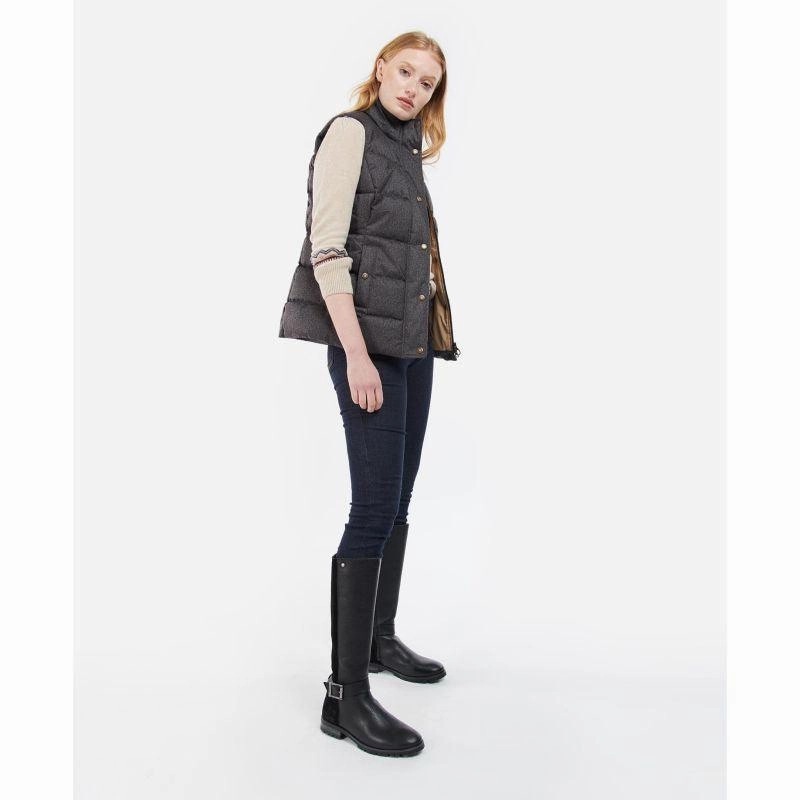 Online Deal Frenzy Barbour Foxglove Ladies Baffle Gilet - Hessian