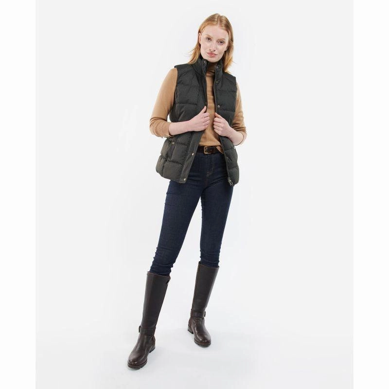 Flash Pick Today Best Deal Online Barbour Foxglove Ladies Baffle Gilet - Olive