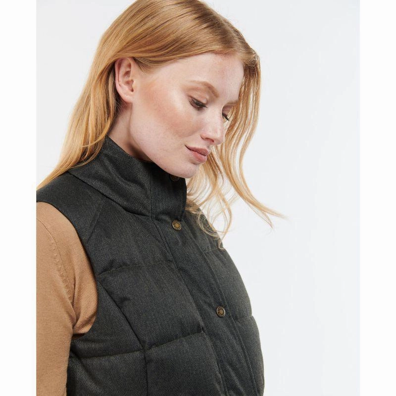 Barbour Foxglove Ladies Baffle Gilet - Olive Trending Today Steal