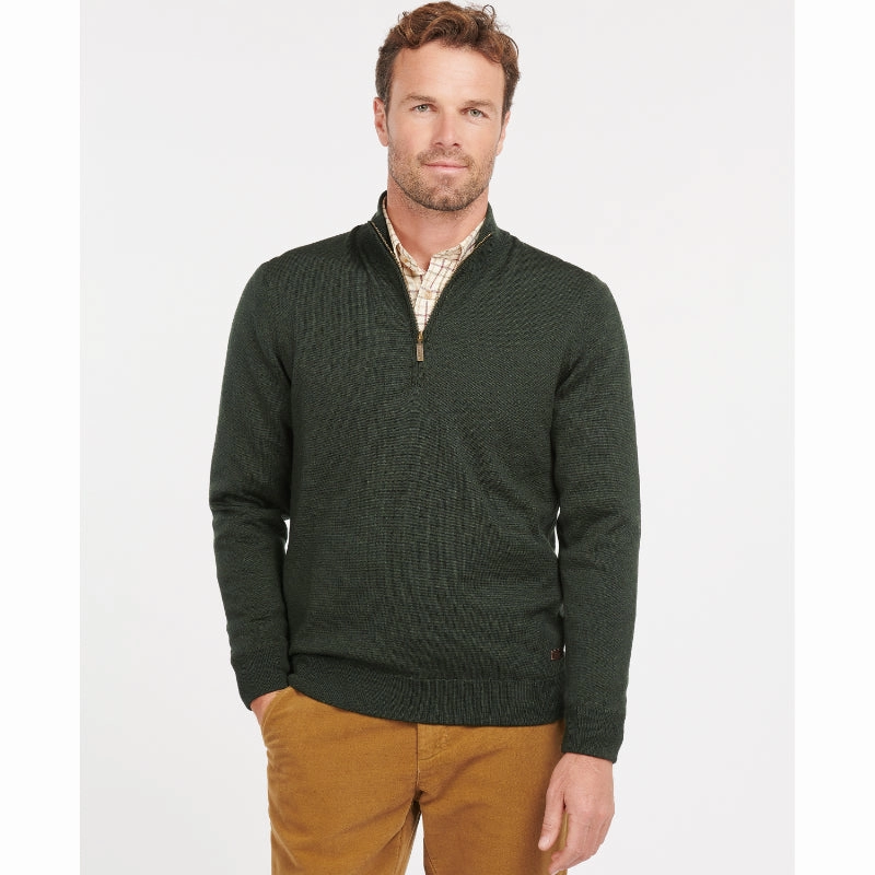 Exclusive Online Offer Instant Hot Deal Barbour Gamlin Mens Waterproof Merino 1/2 Zip Jumper - Olive