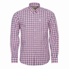 Barbour Gingham 15 Regular Fit Mens Shirt - Pink Exclusive Online Deal