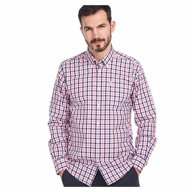 Today Only Hot Pick MustHave Items Barbour Gingham 15 Regular Fit Mens Shirt - Pink