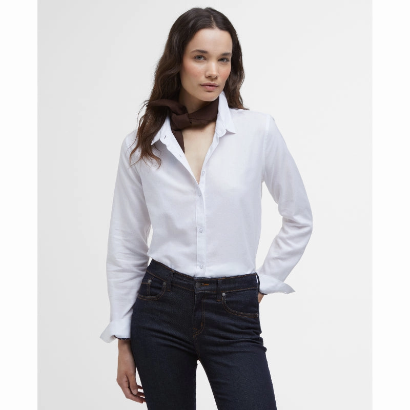 Limited Stock Hot Deal Price Drop Alert Barbour Glades Ladies Shirt - White/Gardenia