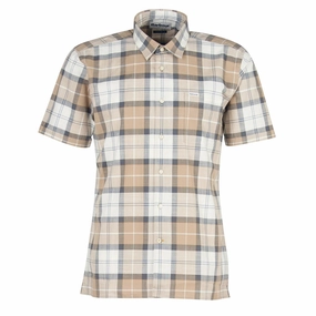Barbour Gordon Tailored Fit Shirt Amble Sand Tartan Clearance Blowout