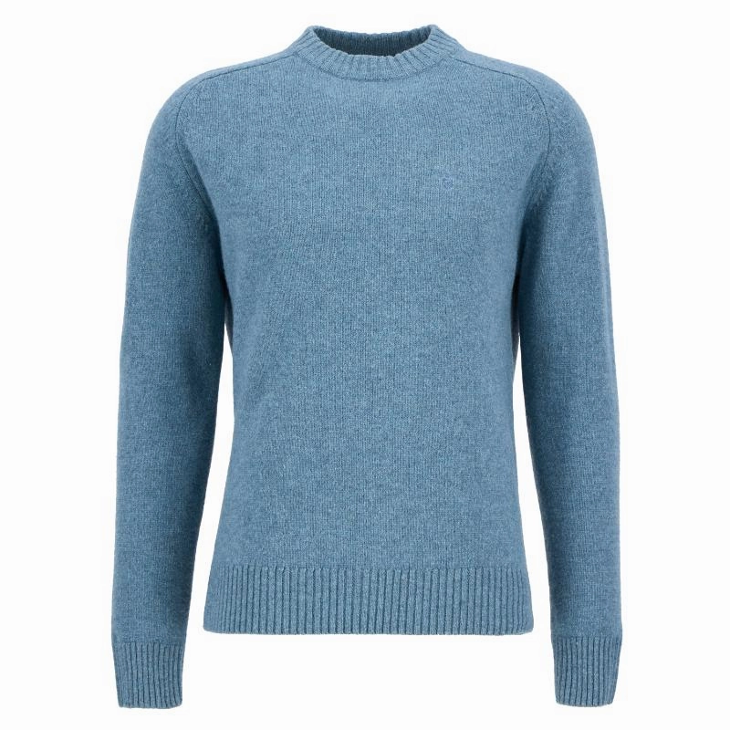 Special Savings Today Barbour Grangetown Mens Crew Neck Jumper - Bluestone