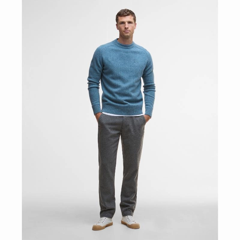 Limited Stock Hot Deal Grab It Now Barbour Grangetown Mens Crew Neck Jumper - Bluestone