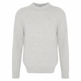 Special Deal Frenzy Barbour Grangetown Mens Crew Neck Jumper - Light Grey