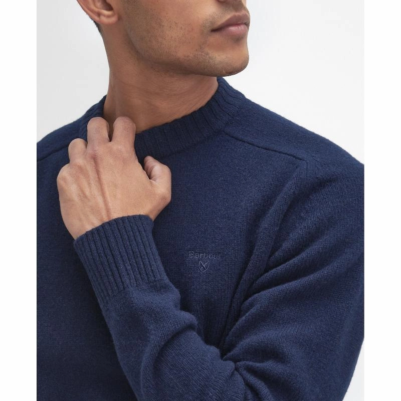 Grab Your Savings Special Deal Frenzy Barbour Grangetown Mens Crew Neck Jumper - Navy