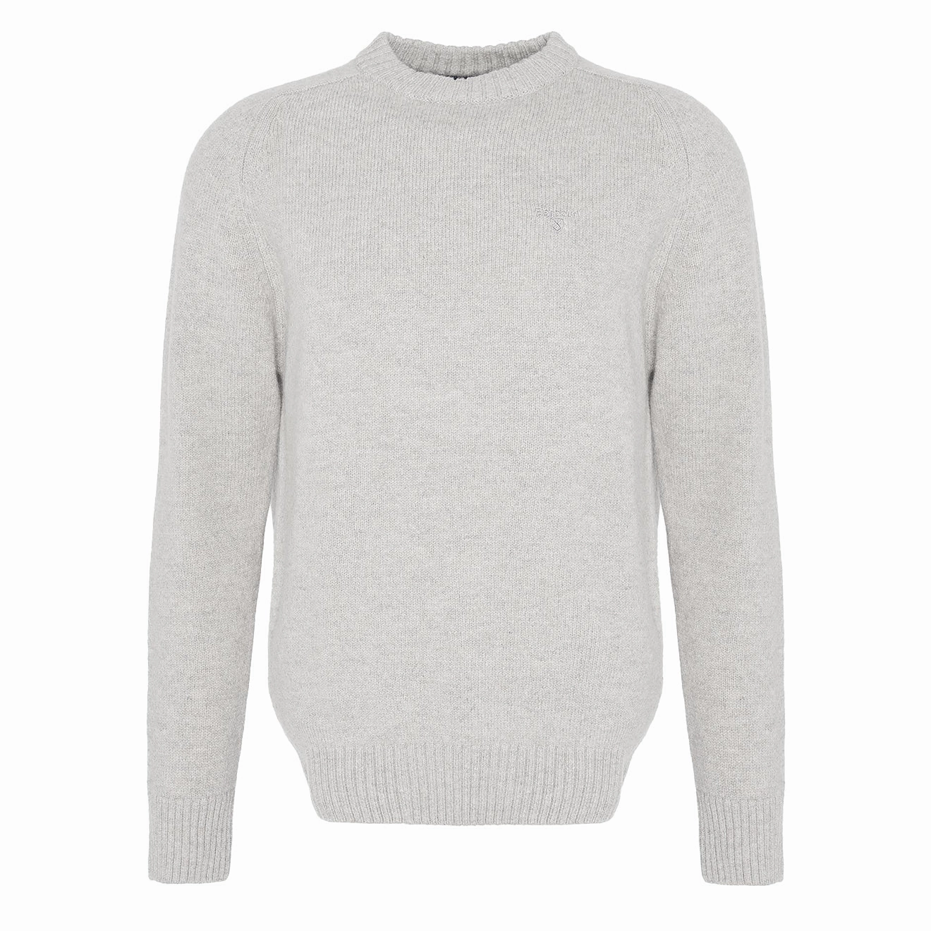 Barbour Grangetown Merino Crew Neck Sweater Light Grey Hot Sale Today
