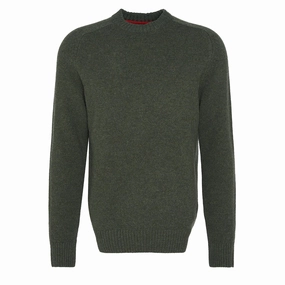 Barbour Grangetown Merino Crew Neck Sweater Mid Olive Flash Offer Today Clearance Savings Now