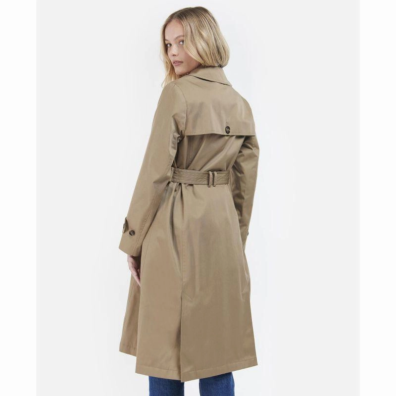 Last Chance Offer Barbour Greta Ladies Showerproof Trench - Rosewood/Rosewood Tartan