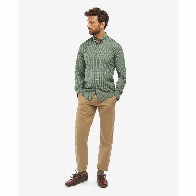 Barbour Grove Performance Mens Shirt - Olive Trending Deals Today