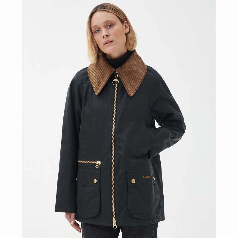 Shop Now Save Limited Offer Alert Barbour Gunnerside Ladies Wax Jacket - Sage/Ancient