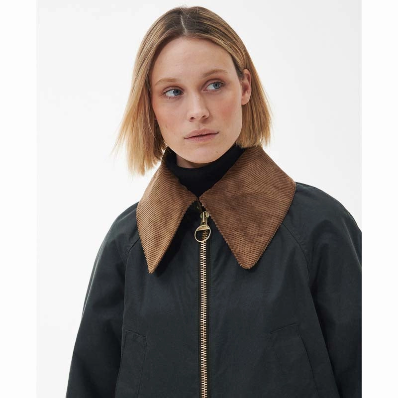Grab It Now Flash Offer Today Barbour Gunnerside Ladies Wax Jacket - Sage/Ancient