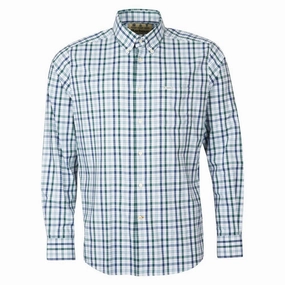 Barbour Hallhill Performance Mens Shirt - Green Flash Sale Alert Now Biggest Savings Now