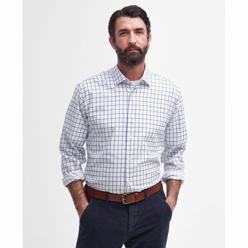 Barbour Hanstead Mens Country Active Regular Fit Shirt - Blue Price Slash Today