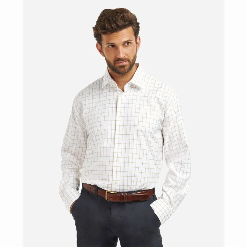 Sweet Deal Inside Grab It Before Gone Barbour Hanstead Mens Country Active Regular Fit Shirt - Stone