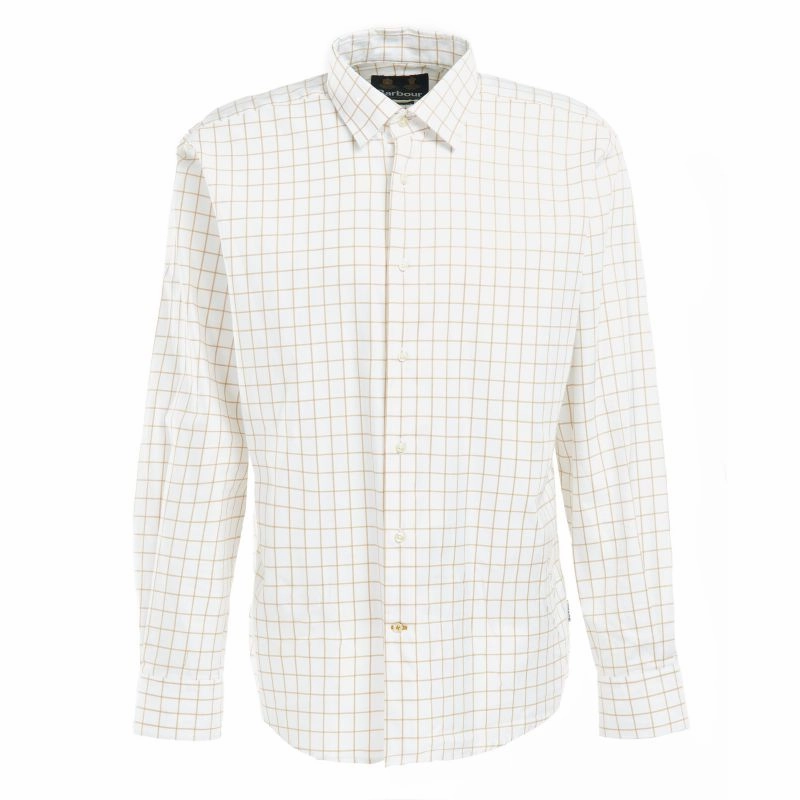 Shop the Savings Now Barbour Hanstead Mens Country Active Regular Fit Shirt - Stone
