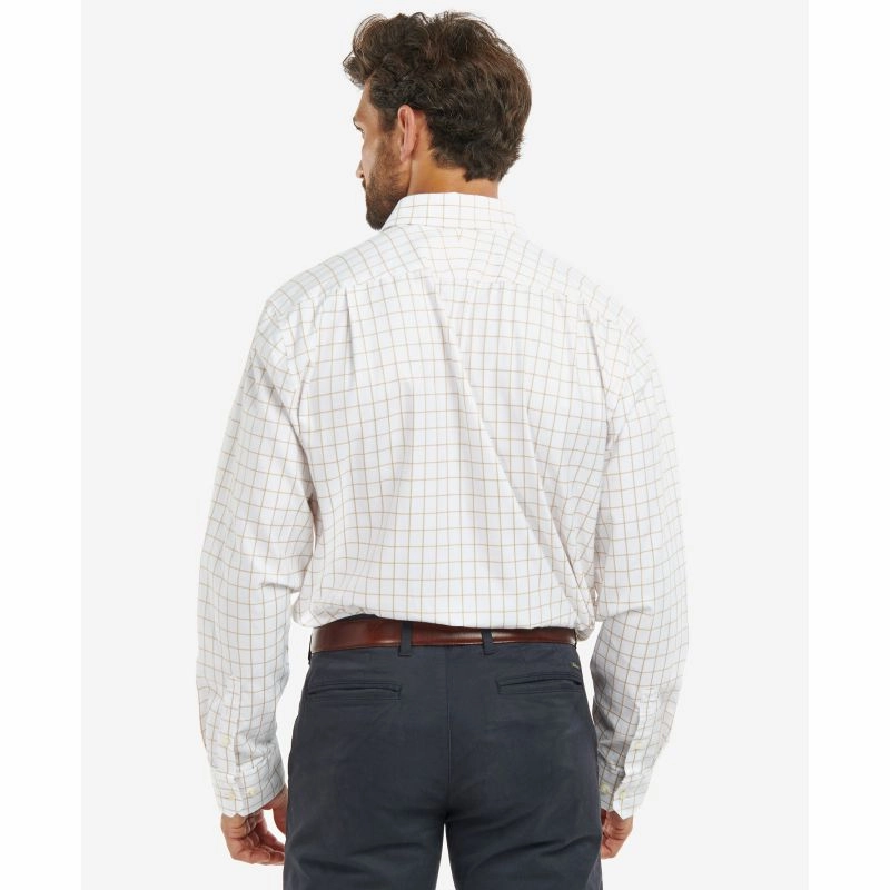 Hot Deals Today Todays Trending Deals Barbour Hanstead Mens Country Active Regular Fit Shirt - Stone