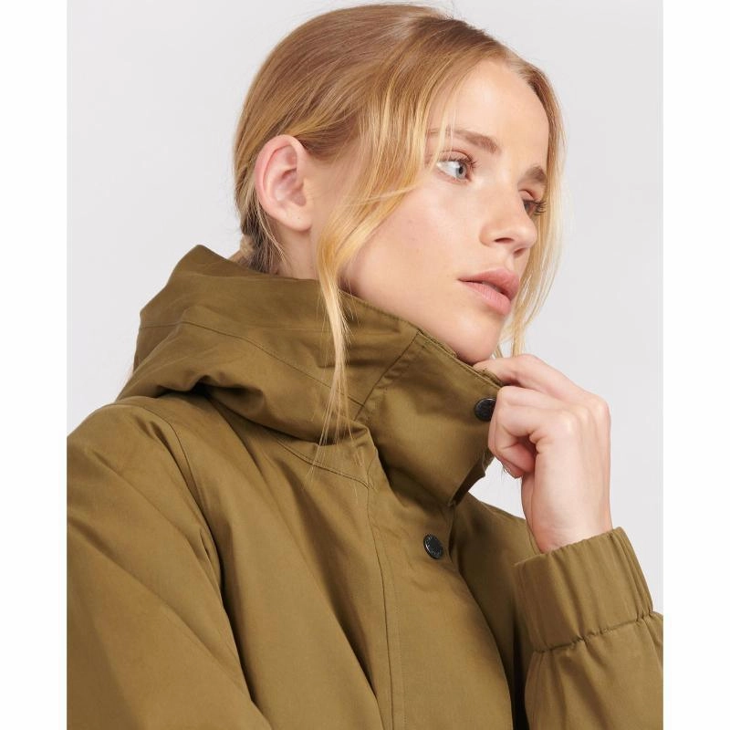Barbour Hauxley Ladies Waterproof Jacket - Nori Green/Dusky Green Exclusive Hot Pick Best Deal Alert