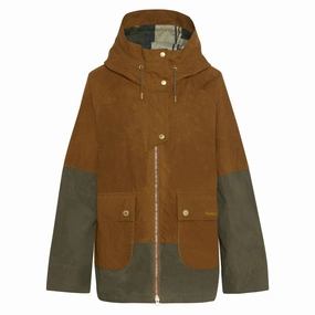 Barbour Hayley Ladies Showerproof Jacket - Breen/Dusky Green/Ancient Tartan Instant Savings Inside