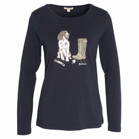 Flash Sale Alert Barbour Hedley Ladies Long Sleeve T-Shirt - Navy