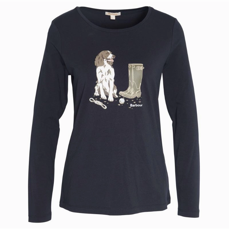 Trending Today Steal Barbour Hedley Ladies Long Sleeve T-Shirt - Navy
