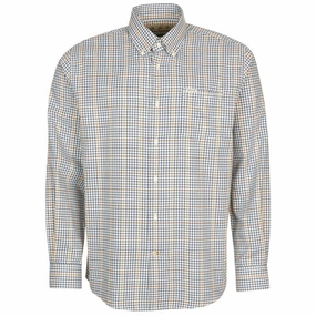 Barbour Henderson Mens Thermo Weave Shirt - Ecru Marl Clearance Blowout
