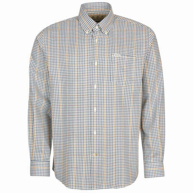 Barbour Henderson Mens Thermo Weave Shirt - Ecru Marl Clearance Blowout