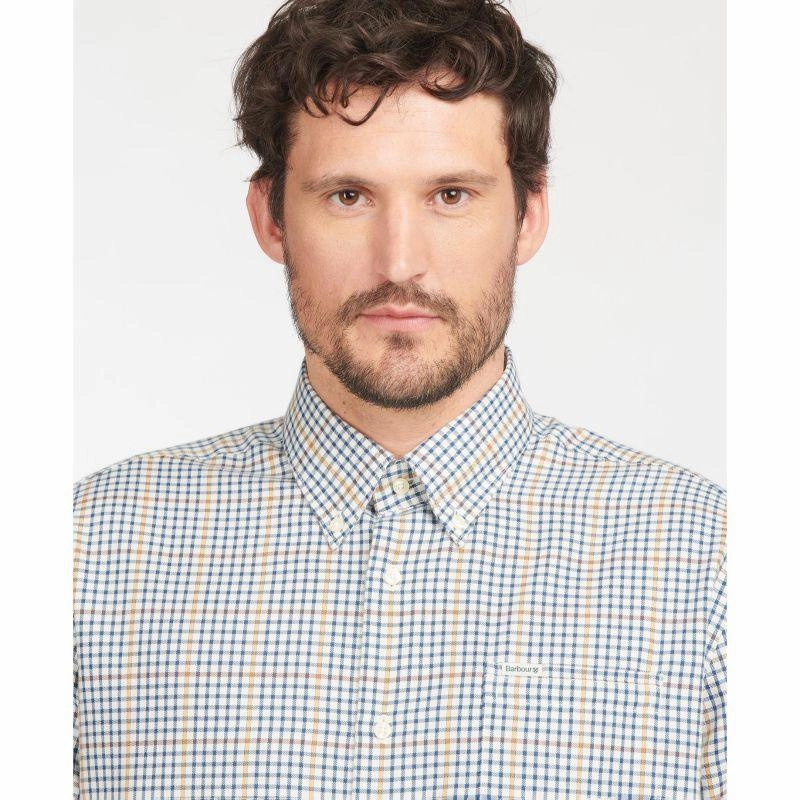 Barbour Henderson Mens Thermo Weave Shirt - Ecru Marl Limited Time Sale