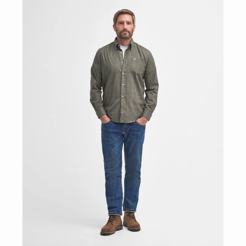 Deal Frenzy Today Mega Sale Now Barbour Henderson Thermo Weave Mens Shirt - Olive