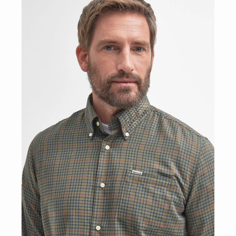 Today Only Savings Barbour Henderson Thermo Weave Mens Shirt - Olive
