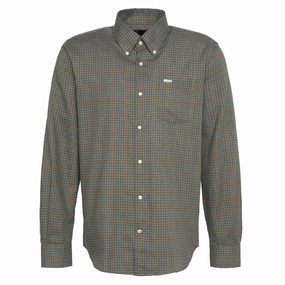 Steal Todays Offer Barbour Henderson Thermo Weave Mens Shirt - Olive