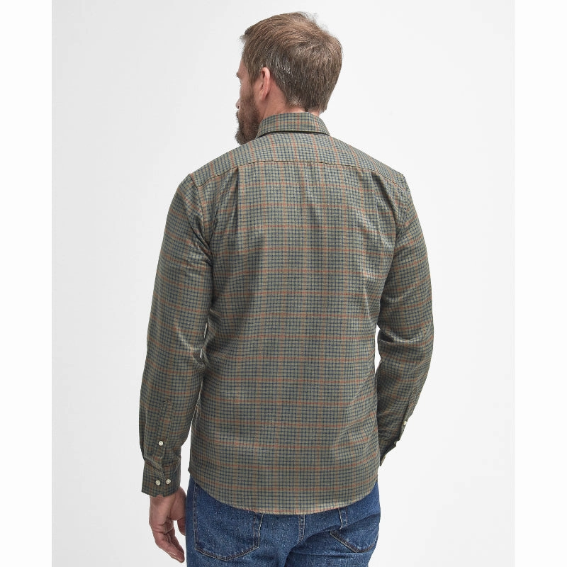 Barbour Henderson Thermo Weave Mens Shirt - Olive Special Offer Inside Limited Time Discount
