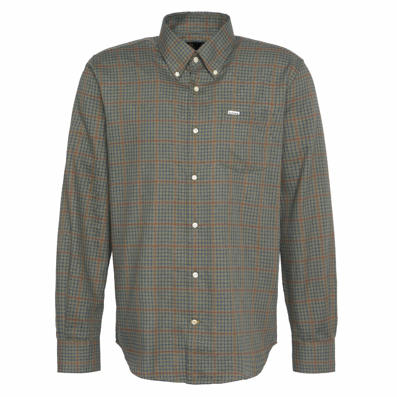 Steal Todays Offer Barbour Henderson Thermo Weave Mens Shirt - Olive