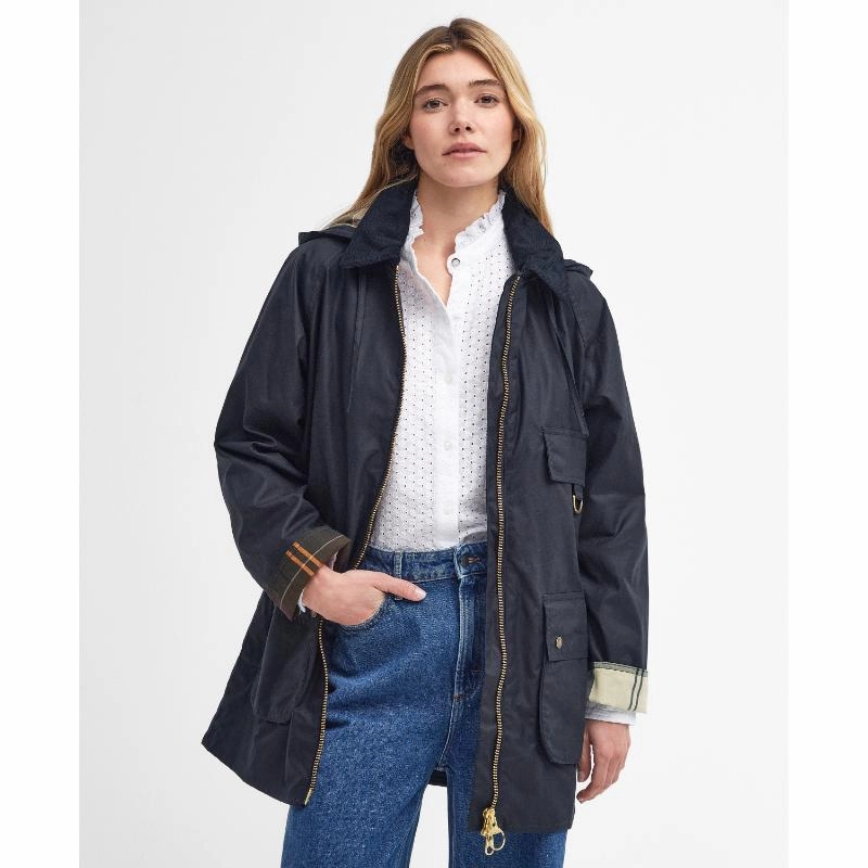 Barbour Highclere Ladies Wax Jacket - Navy Today Only Offer Today Only Savings