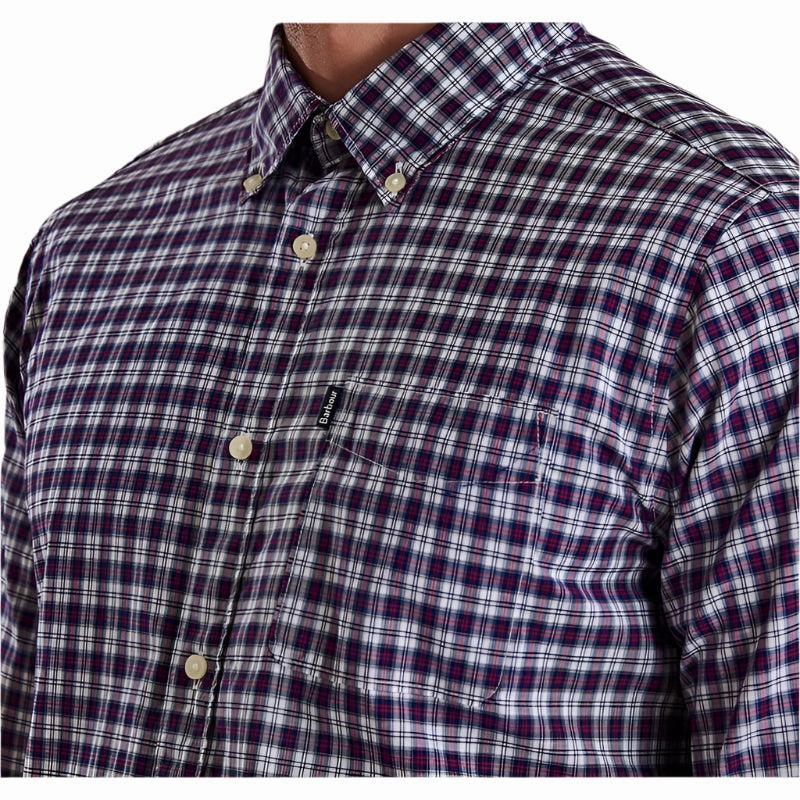 Shop Save Today Barbour Highland 1 Tailored Fit Mens Shirt - White