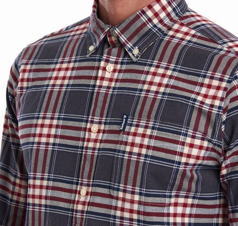 Barbour Highland Check 11 Tailored Mens Shirt - Grey Marl Today Only Savings