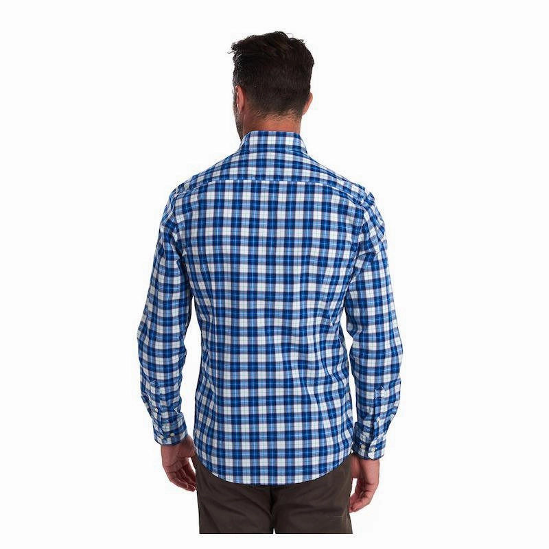 Hot Deals Today Barbour Highland Check 28 Tailored Fit Mens Shirt - Blue
