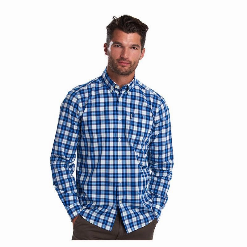 Limited Time Discount Best Seller Deal Barbour Highland Check 28 Tailored Fit Mens Shirt - Blue
