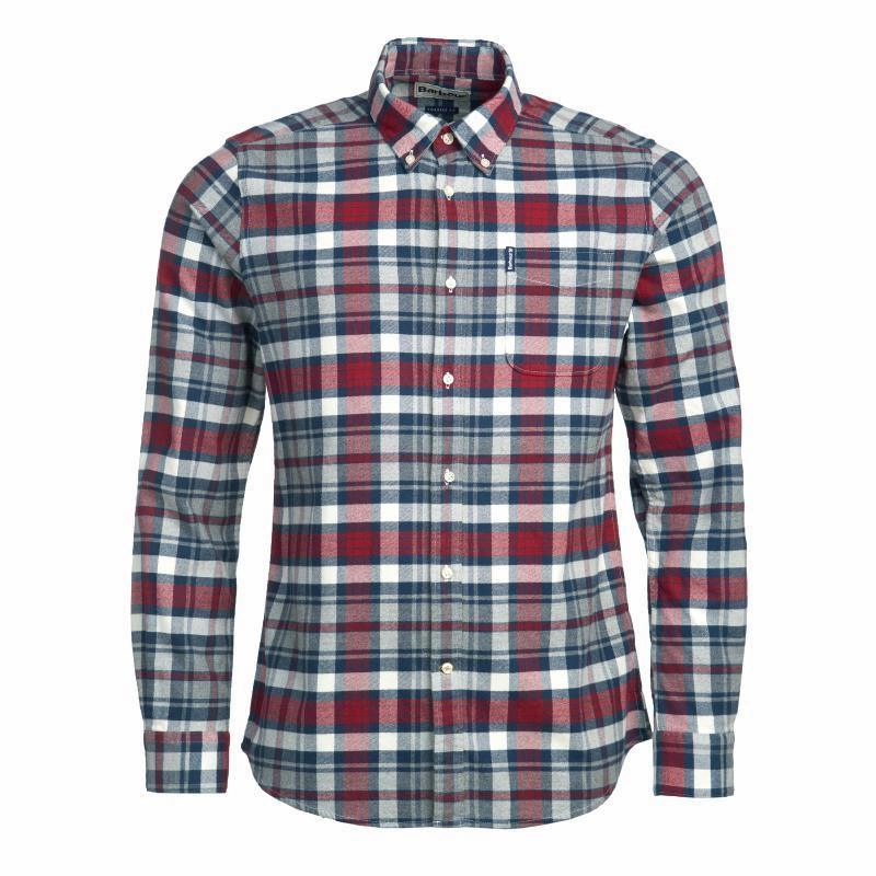 Barbour Highland Check 31 Mens Tailored Shirt - Rich Red Hot Savings Alert Limited Stock Offer