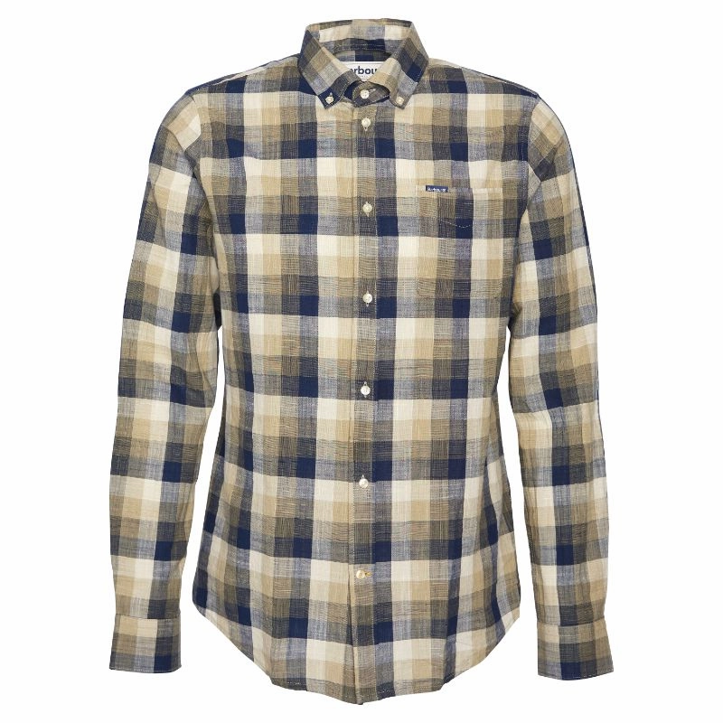 Flash Pick Today Barbour Hillroad Tailored Mens Shirt - Olive
