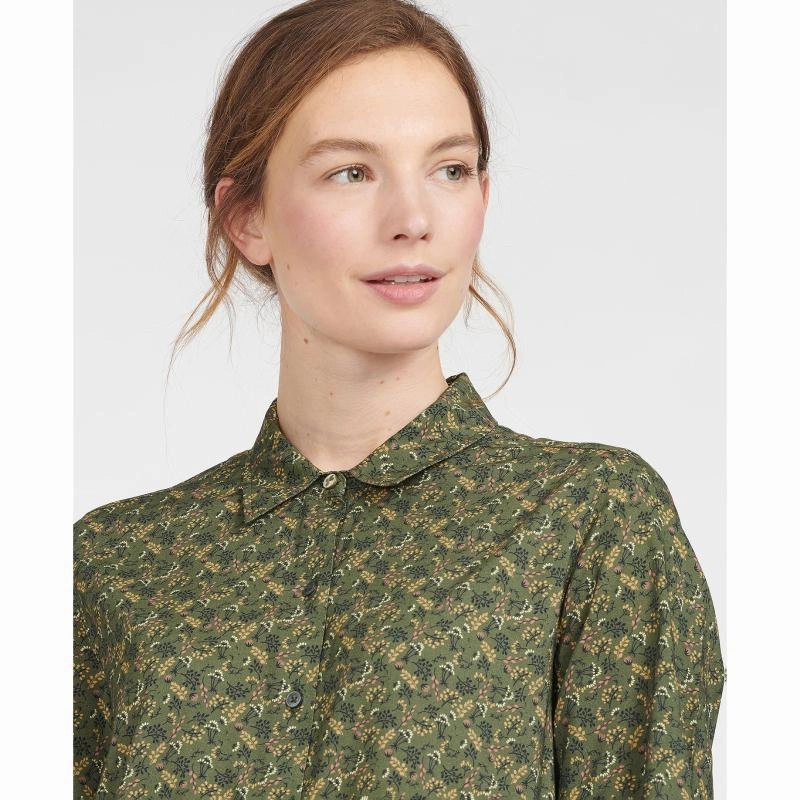 Barbour Hindscarth Ladies Shirt - Sage Print Online Exclusive Deal Last Chance Offer