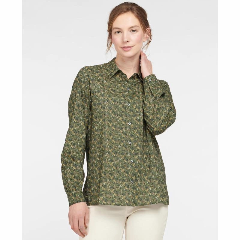 Hot Deals Today Hot Offer Inside Barbour Hindscarth Ladies Shirt - Sage Print