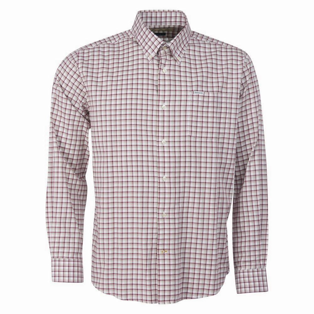 Barbour Hollow Mens Shirt - Red Save Today Event Special Occasion Discount