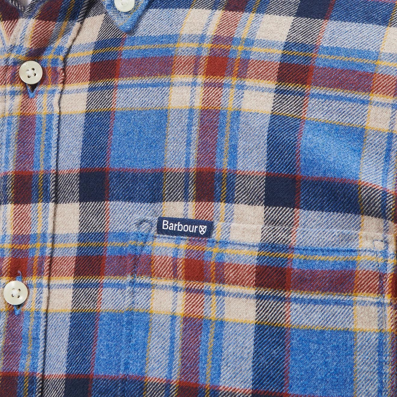 Weekend Flash Offer Barbour Holystone Tailored Shirt Blue Marl