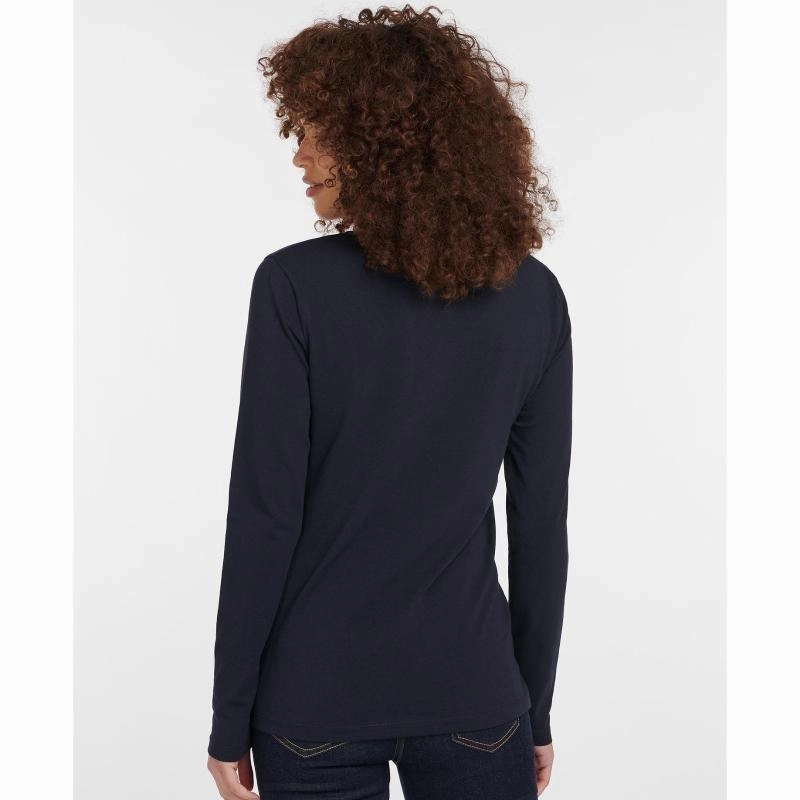 Barbour Homeswood Ladies Long Sleeve Tee - Navy Surprise Offer Now Exclusive Deal Inside
