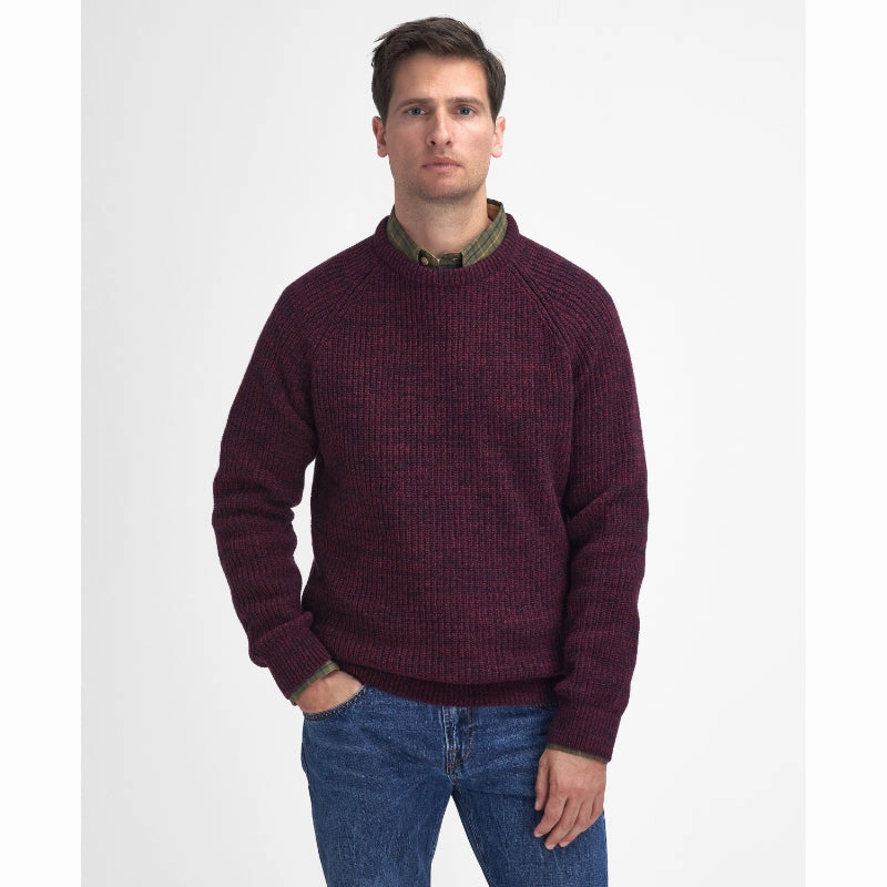 Barbour Horseford Lambswool Crew Neck Mens Jumper - Port Flash Deal Alert